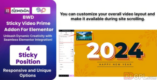 BWD Sticky Video Prime Addon For Elementor 1.0.0