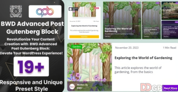 BWD Advanced Blog Post Block Plugin For Gutenberg 1.0