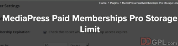 MediaPress Paid Memberships Pro Storage Limit