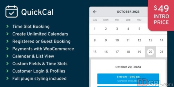 QuickCal - Appointment Booking Calendar for WordPress
