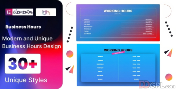 BWD Business Hours addon for Elementor 1.0