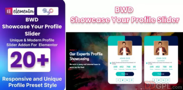 BWD Showcase Your Profile Slider Addon For Elementor 1.0