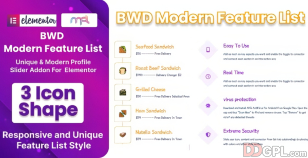 BWD Modern Feature List Addon For Elementor 1.0