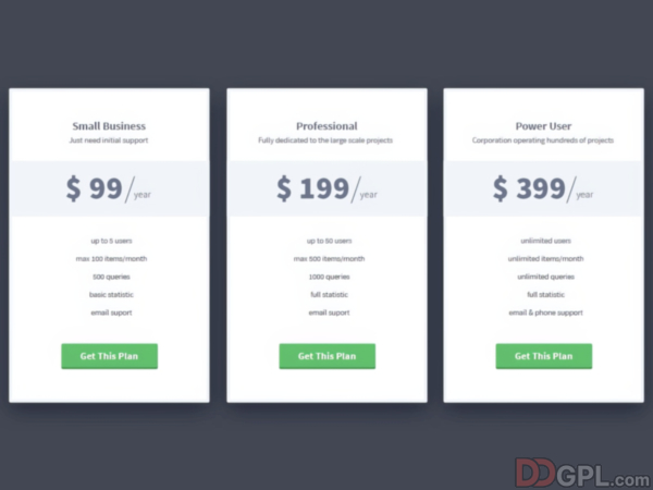 Pricing Tables by United Themes