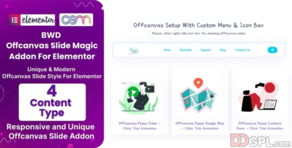BWD Offcanvas Slide Magic Addon For Elementor 1.0.0