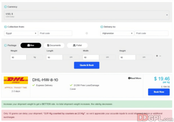 WPCargo Shipment Rate