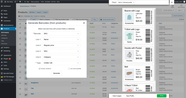 Print Barcode Labels for WooCommerce Products 3.4.6
