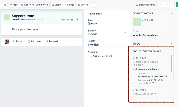 Easy Digital Downloads Freshdesk 1.7.1