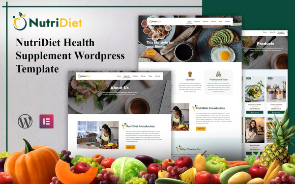 NutriDiet Health Supplement WordPress Template 1.0.0