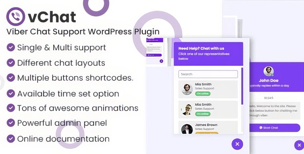 vChat – Viber Chat Support WordPress Plugin 1.0
