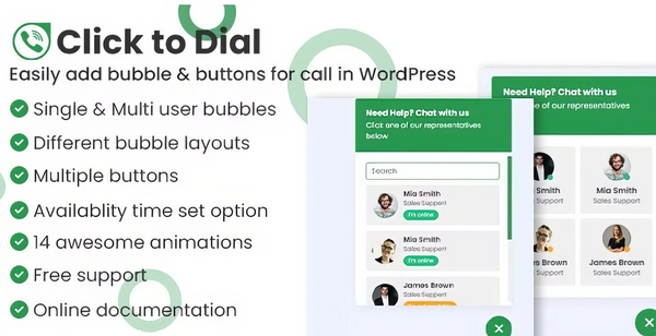 Click to dial - Direct call from website WordPress plugin