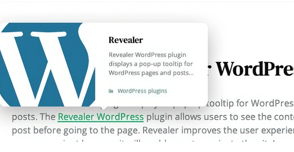Revealer - Navigation popup for WordPress links
