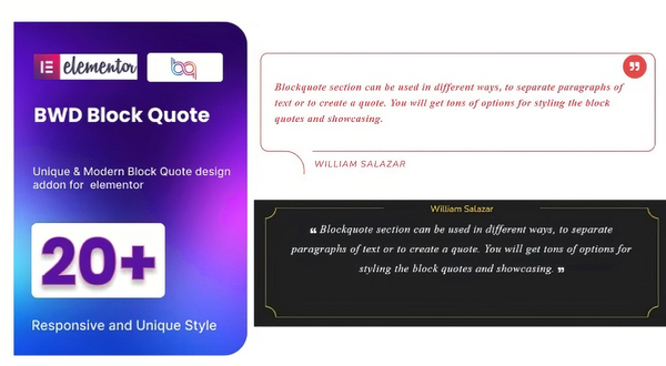 Block Quote addon for elementor
