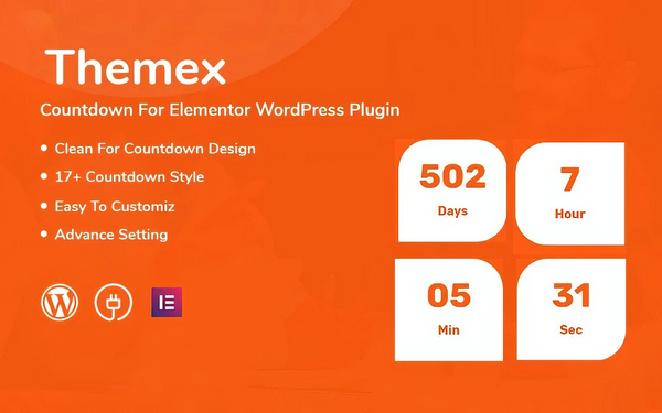 Themex Countdown For Elementor 1.0.0