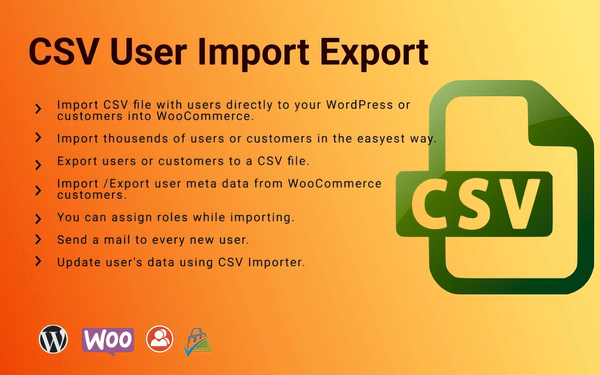 CSV User Customer Export-Import WordPress 1.0.0
