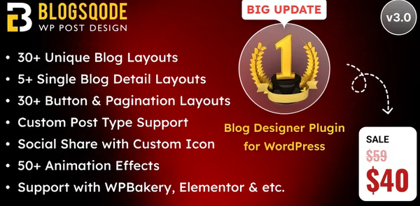 Blogsqode – Blog Layout Plugin and News Post Design 2.0.0