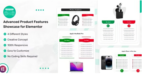 Advanced Product Features Showcase for Elementor