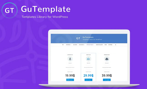 GuTemplate - Pro Templates Library for WordPress