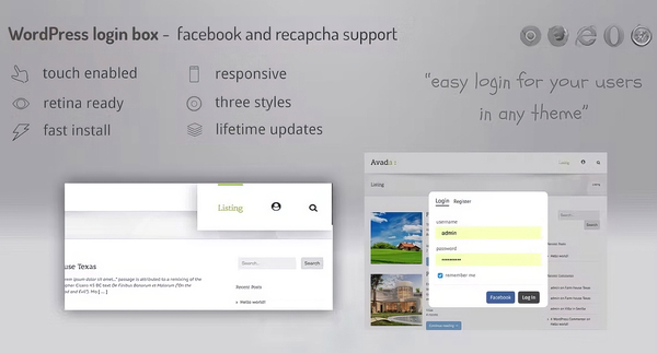 Login lightbox wordpress – easy Login / Register 1.00