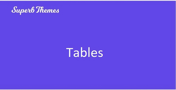Superb Tables 109