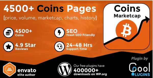 Coins MarketCap - WordPress Cryptocurrency Plugin