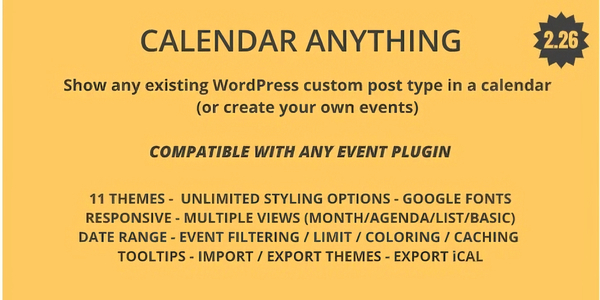 Calendar Anything – Show any existing WordPress custom post type in a Calendar 2.3