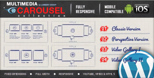Multimedia Responsive Carousel with Image Video Audio Support