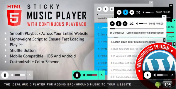 Sticky HTML5 Music Player WordPress