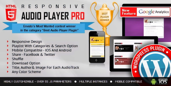 Responsive HTML5 Audio Player PRO WordPress 3.5.7