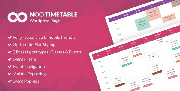 Noo Timetable – Responsive Calendar & Auto Sync WordPress 2.1.4