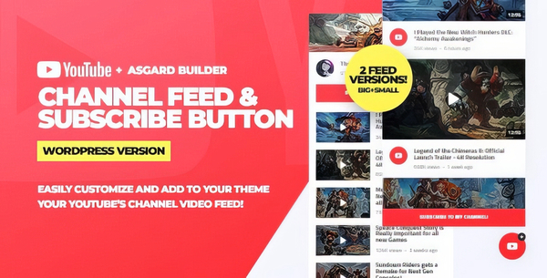 Youtube Channel Feeds and Subscribe Box WordPress