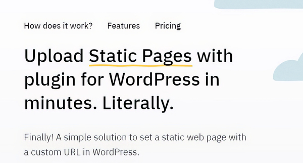 Static HTML – Upload Static Pages With Plugin 1.0