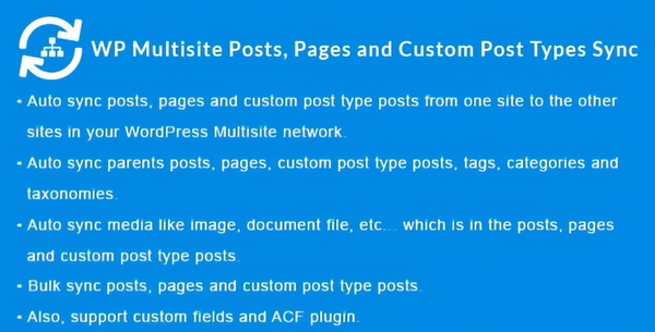 WordPress Multisite Posts, Pages and Custom Post Type Posts Sync