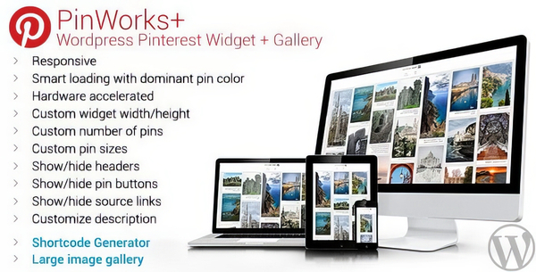 PinWorks+ WordPress Pinterest Gallery Widget 1.02
