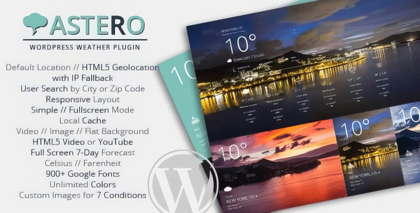 Astero WordPress Weather Plugin 2.0.0