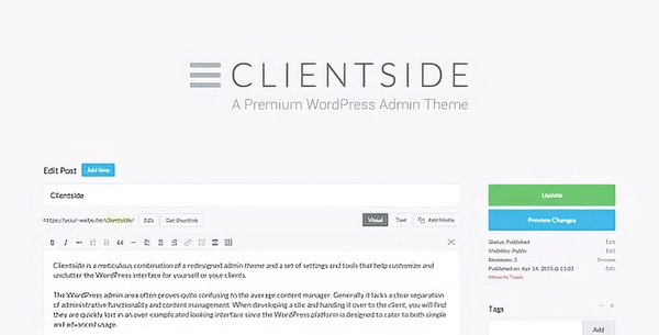 Clientside – WordPress Admin Theme 1.14.5