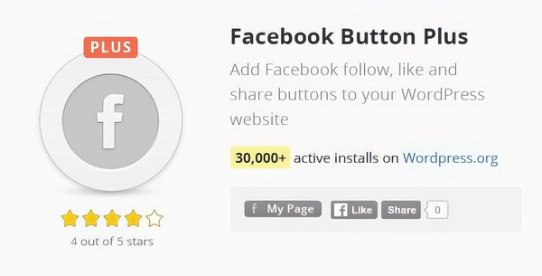 Facebook Button Plus WP Plugin 2.63