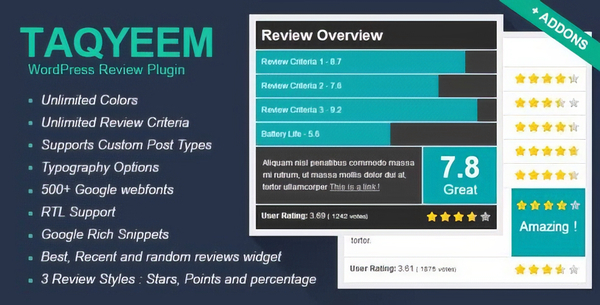 Taqyeem – WordPress Review Plugin 2.7.0