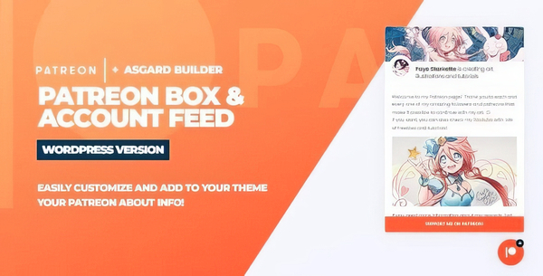 Patreon Box and About Feed WordPress Plugin 1.0.0