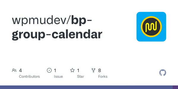 WPMU DEV BuddyPress Group Calendar 1.4.9
