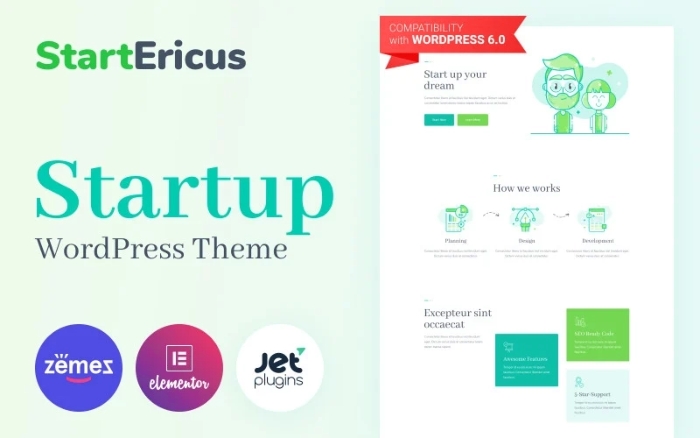StartEricus – Clean and Minimalistic Startup Landing Page 1.0.0
