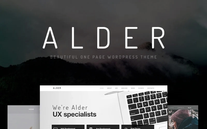 Alder – Modern OnePage WordPress Theme 1.8