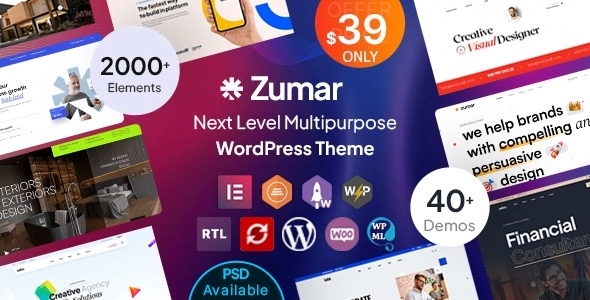 Zumar – Creative & Multipurpose Elementor WP Theme 1.0.7