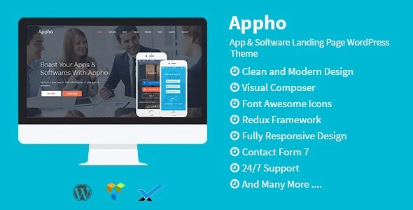 Appho - App & Software Landing Page WordPress Theme 1.3