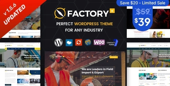 Factory Plus – Industry and Construction WordPress Theme 1.5.8