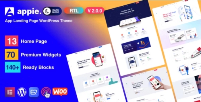 Appie App Landing Page WordPress Theme 2.8.0