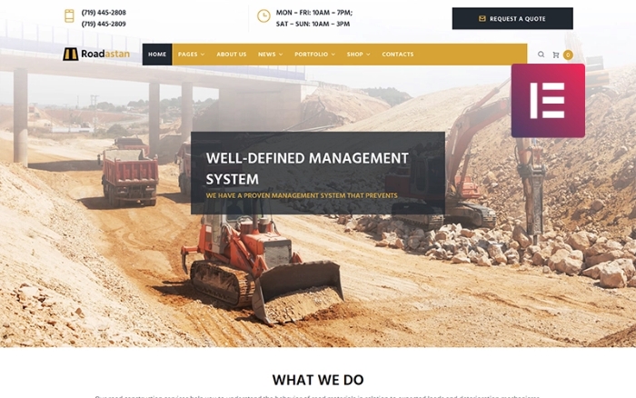 Roadastan – Road Construction WordPress Elementor Theme 1.1.1