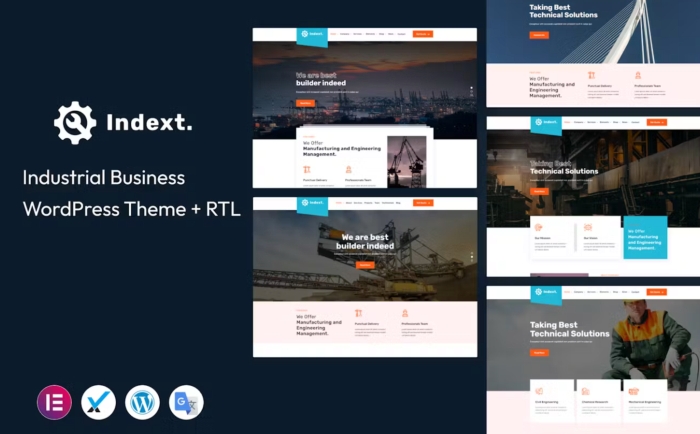 Indext – Industrial Business WordPress Theme 2.3