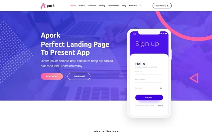 Apork - Product Landing WordPress Theme 1.0.1