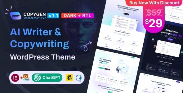 CopyGen – AI Writer & Copywriting Landing Page WP Theme 1.2.3